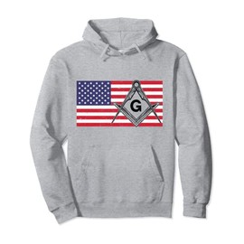Vintage Masonic Shriner US Mason Flag Square and Compass Pullover Hoodie