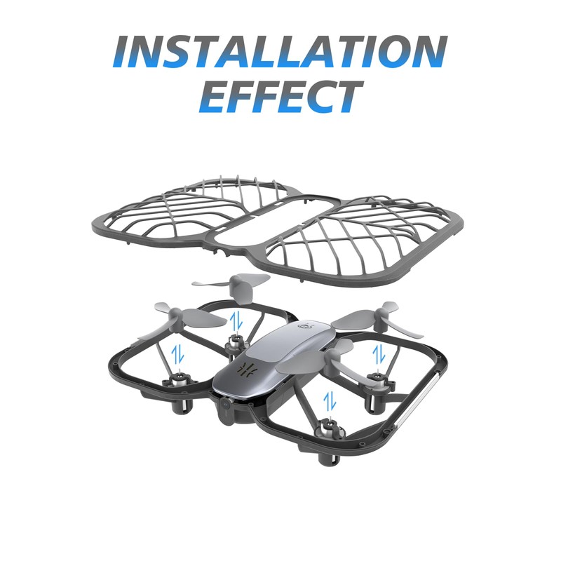 UranHub M10 Mini Drone Propellers, 4 PCS Grey Replacement Propellers