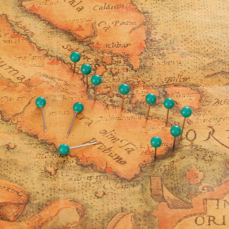 500 Pack Map Push Pins Map Tacks Small Size (Green,