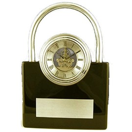 Elegance Padlock Skeleton Mantle Clock