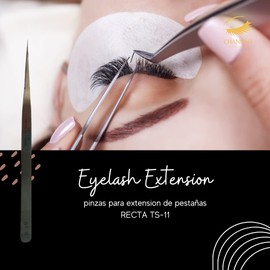 pinzas para extensión de pestañas para aplicación de pestañas, herramienta profesional de aplicación de pestañas curvadas y rectas para extensiones de pestañas vetus (St-11, silver)