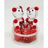 Teddy Bear Couple Glass Crystal Ornament - Red Colour HG19077