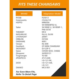 2 Pieces 6 Inch Chainsaw Chain 1/4" LP pitch, 043" Gauge, 37 Drive Links Fits for Ryobi P25013, Greenworks CS24L210, HOPTO MR6504, SK1806DBT02-U and More