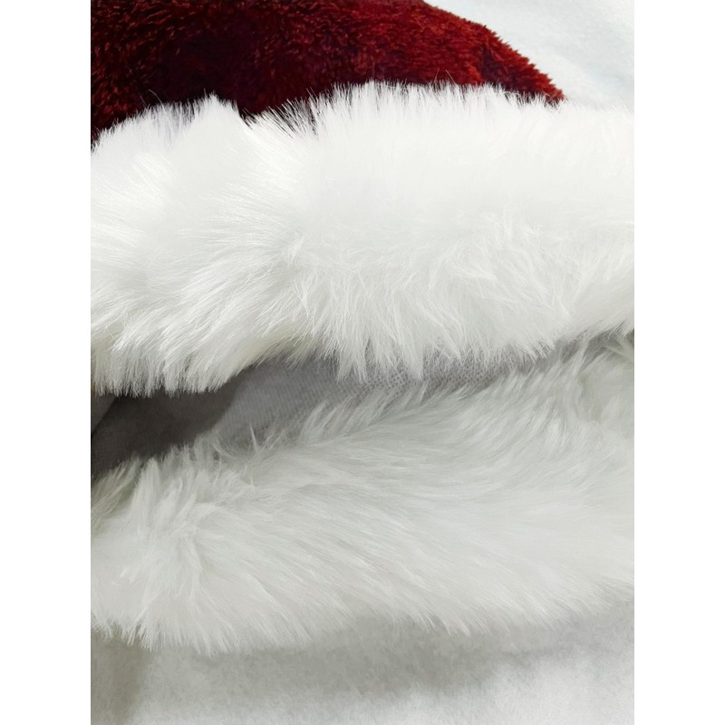 YYCRAFT Long Burgundy Santa Hat Deluxe Christmas Hat for Adults
