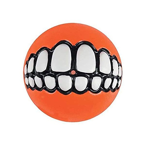 Grinz Balls for Dogs Funny Grinning Toy Smiling Teeth Rubber