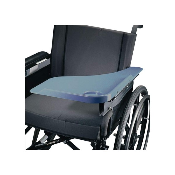 Sammons Preston Flip Away Half Lap Tray, Left, Gray, Padded Wheelchair Accessory, Elderly, Handicapped, & Disabled, Fits On Wheelchair Arms, Removeable Tray, Easier for Wheelchair Storage