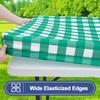 Smiry Picnic Table Cloth 2 Pack, Waterproof Elastic Fitted Tablecloths