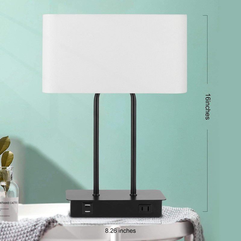 Bedside Touch Control Table Lamp with Dual USB Charging Ports