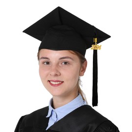 GraduationMall Doktorhut Studentenhut,Uni Abschluss Hut 2024 Anhänger Quaste für die Abschlussfeier vom Hochschule,Abitur,Bachelor Hut Schwarz