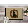 Caroline's Treasures DAC2425MAT Scottish Terrier Christmas Flowers Doormat Front Door