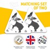 2 x Triangle Stickers 7.5cm - BW - Boston Terrier