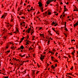 Emerald Craft & Hobby Crinkle Cut Shredded Paper 1/2 Pound - Shred Gift Basket Filling and Packing (Red)