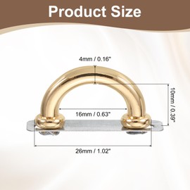 sourcing map 6 Pcs Arch Bridge Buckle, Metal D-Ring Connector Buckles Shackle 26x14x4mm for Bag Hanger Purse Strap DIY Craft, Light Gold