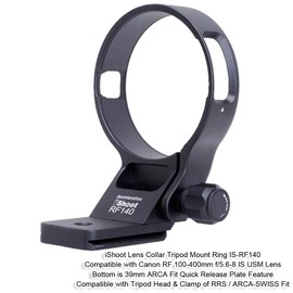 iShoot Tripod Mount Ring Lens Collar Compatible with Canon RF 100-400mm f/5.6-8 is USM, Lens Support Holder Bracket Bottom is Arca-Swiss Fit Quick Release Plate Dovetail Groove