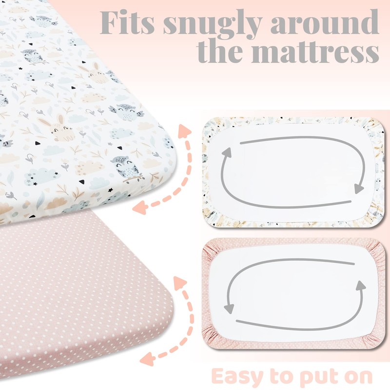 Selemavi Next to Me Crib Sheets - 2pcs Baby Crib