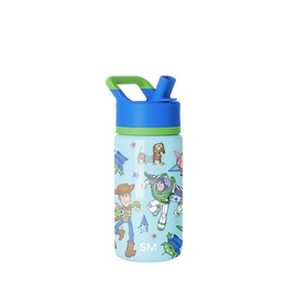 Summit 14oz Kids Water Bottle with Straw Lid - Vacuum Insulated, Reusable, Cupholder Friendly, Spill-Proof, BPA-Free:_Buzz and Woody Adventures_14oz