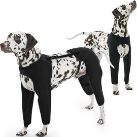 ROZKITCH Dog Surgery Recovery Suit to Prevent Licking, Elbow and Knee Protection for Four Legs, Prevents Pet Wounds from Biting, Dog Cone Collar Alternative, Waterproof Abrasion Resistant Black M