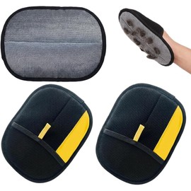 KEUF Guantes Quita Pelo para Mascotas 3pcs - Removedor de Pelo Reutilizable de Doble Cara para Perros y Gatos, Cepillo Quita Pelusa para Ropa, Sofá, Alfombra y Asientos de Auto