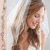 HONGMEI Wedding Veil for Brides Handmade Crystal Beaded Edge 1