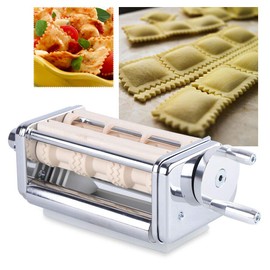 Ravioli Maker Kit, Electric Pasta Maker Kit,Mini Pasta Roller Cutter For Stand Mixer, Attachment Wonton Making Machine Stainless Steel for Kitchen Aid Stand Mixer Silver