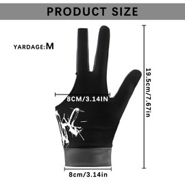 FERCAISH 3 Finger Snooker Gloves Stretchy Billiards Gloves, Anti Slip and Breathable Pool Cue Gloves Snooker Playerss Glove for Women Men(Grey, Medium)