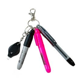 Badge Reel Accessory PINK/Mini Pen, Sharpie, Highlighter, LED Light - Attach to Your Badge Holder, Backpack, etc