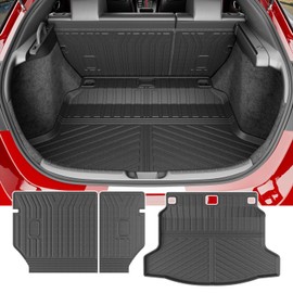 powoq Trunk Mat Compatible with 2022-2026 Honda Civic Hatchback Backrest Mat TPE Cargo Liner Replacement for 2022-2026 Honda Civic Accessories (Fit Hatchback, Rear Backrest Mat+Rear Trunk Mat)