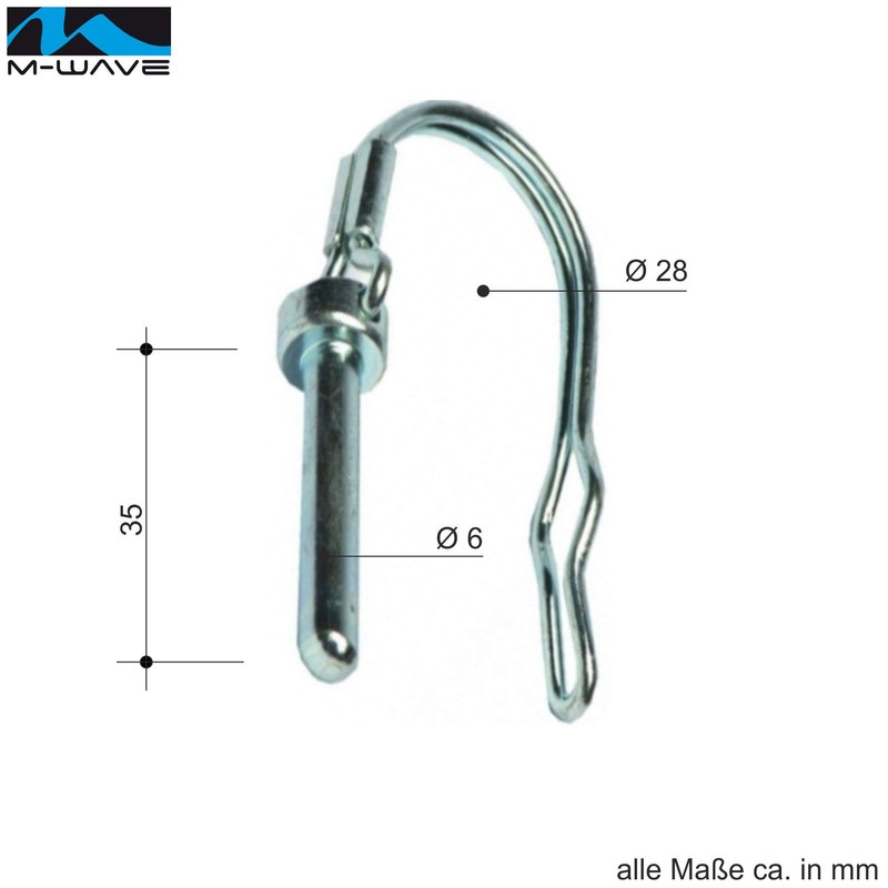 M-Wave Safety Cotter Pin for Bicycle Towing Hitch