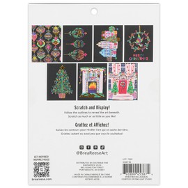 Brea Reese: Scratch Art Paper Pad - Merry & Bright - 14 6x8 Pages, Reveal 7 Seasonal & Festive Holiday Designs, Metallic Pops, Adult Craft Kit