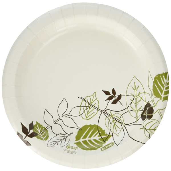 Georgia Pacific UX9WS Dixie UX9WSPK, Table Ware Plates, Heavy Weight, 8-1/2, 125/PK, Pathways/White, 125