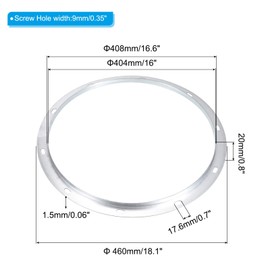 PATIKIL 16" Duct Connector Flange, Metal Straight Pipe Exhaust Flange Duct Mounting Plate for Heating Cooling Ventilation HVAC System, Galvanized Steel