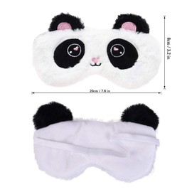 Ulbemoll Cute Panda Sleeping Mask, Soft Fluffy Plush Blindfold Funny Novelty Animal Sleep Mask Eye Cover Eyeshade for Kids Girls Boys Women Men Night Nap Travel Meditation (Black & White, Panda)