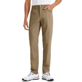 CRZ YOGA All Day Comfy 5-Pocket Golf Pants for Men - 30" Quick Dry Lightweight Casual Work Stretch Trousers Artifact Brown 32W x 30L