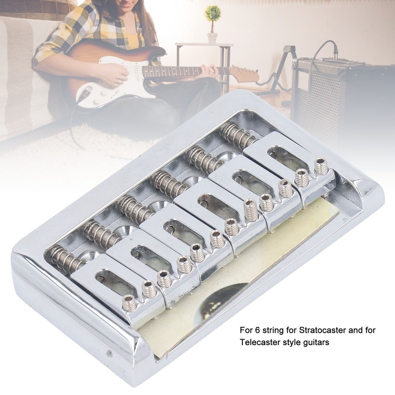 Hardtail Bridge with Saddles Metal 6 String Fixed Replacement for