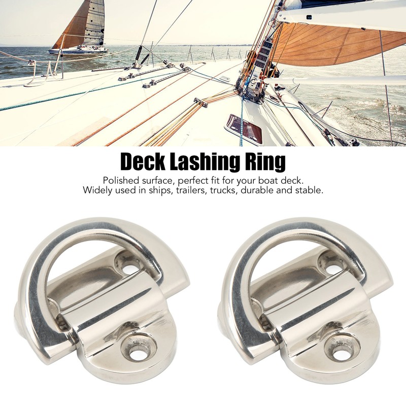 Stainless Steel Marine Folding Pad Eye Cleat Heavy Duty D