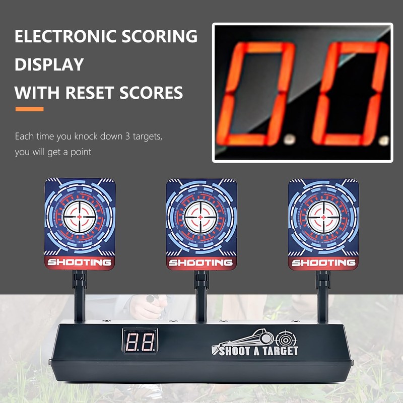 WALWAL Auto Reset Electronic Scoring Shooting Target with a Net