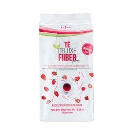 TÉ DELUXE Fiber Plus Blend - Yellow Tea, Golden Flaxseed, Chicory Inulin, BlackBerry and Strawberry. Stevia-Sweetened. 30 Servings.