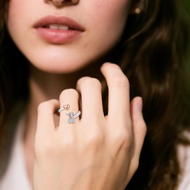 Highland Cow Ring 925 Sterling Silver Ajustable Cute Animal Ring Highland Cow Jewellery Gifts for Women