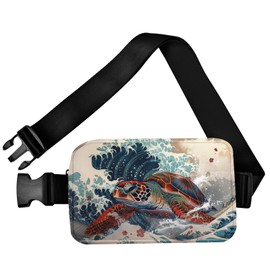 Sea Turtle Fanny Pack Travel Belt Bag Fashion Crossbody Bags for Women Waist Pack Lightweight with Adjustable Strap
