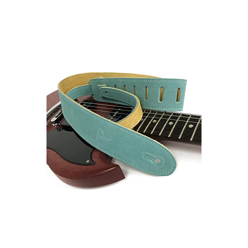Perris Leathers Ltd.- Guitar Strap- Soft Suede- Teal- Adjustable -