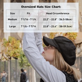 Comhats Winter Newsboy Cabbie Cap for Women Baker Boy Beret Hat Brim Ladies Spring Wool Visor Orange Plaid Large