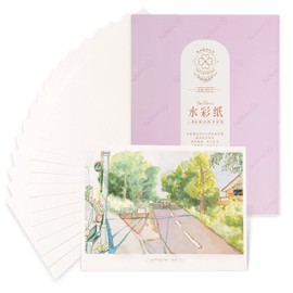 Paul Rubens Watercolour Paper Sparkling with 100% Cotton, 20 Sheets, 140 lb/300 gsm, 7.67 x 5.31 inches, Hot-Pressed & Acid-Free Paper for Watercolour, Sketch, Acrylic Painting, Gouache