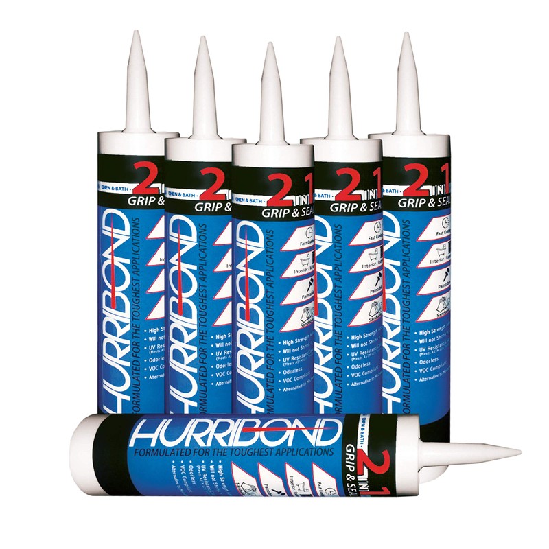 Hurribond 2-in-1 Adhesive and Caulk 6-Pack Gray