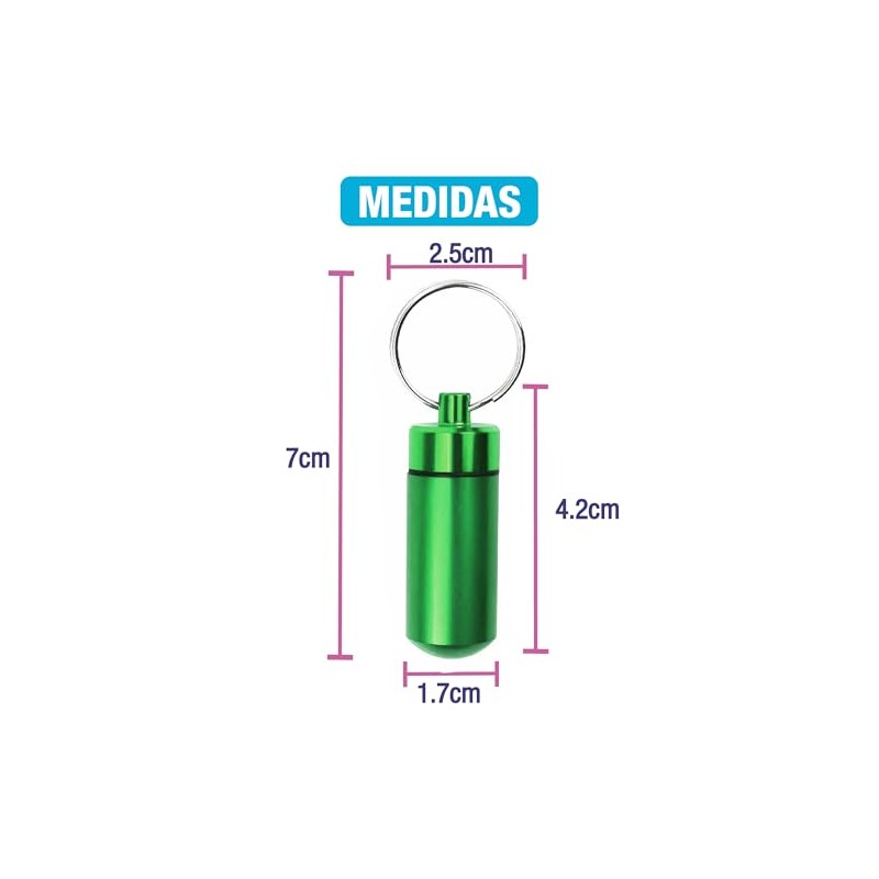 Kit 4 Pzas Pastillero Portátil Metálico Hermético Aluminio