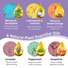 JClover Shower Steamers Aromatherapy Shower Bath Bombs with Pure Essential Oils for Home Spa. Bath Steamer Gift Set for Lovers, Wife, Moms, Christmas Birthday Mothers' Valentines' Day (30g X 6)