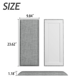 Greymond Upholstered Wall Mounted Headboard, Acoustic Wall Panel, Peel and Stick Wall Padding Panel, Light Grey Dorm Towel Fabric, 4-Pack