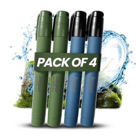 Joypur Water Filter Outdoor Survival Personal Water Filter for Emergencies Camping Hiking 1000L Drinking Water Filter Outdoor with High Filter Performance (Blue & Green x 2)