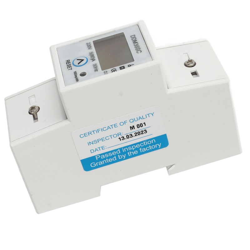 Single Phase Energy Meter LCD Display DIN Rail 2P Total