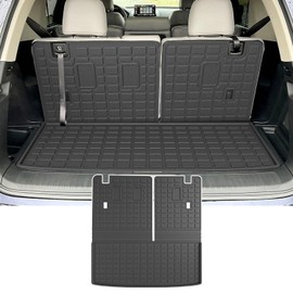 powoq Cargo Mat Compatible with 2023 2024 2025 2026 Honda Pilot Trunk Mat TPE Trunk Liner Backrest Rear Cargo Liner Replacement for 2023-2026 Honda Pilot Accessories