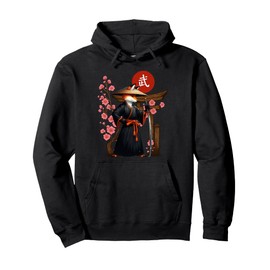 Fox Kitsune Samurai Japanese Aesthetic Warrior Pullover Hoodie